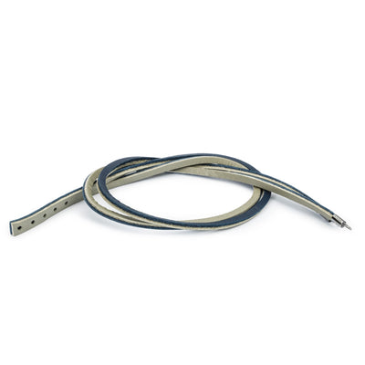 Brățară Dublă de Piele Albastru Închis/Gri Deschis