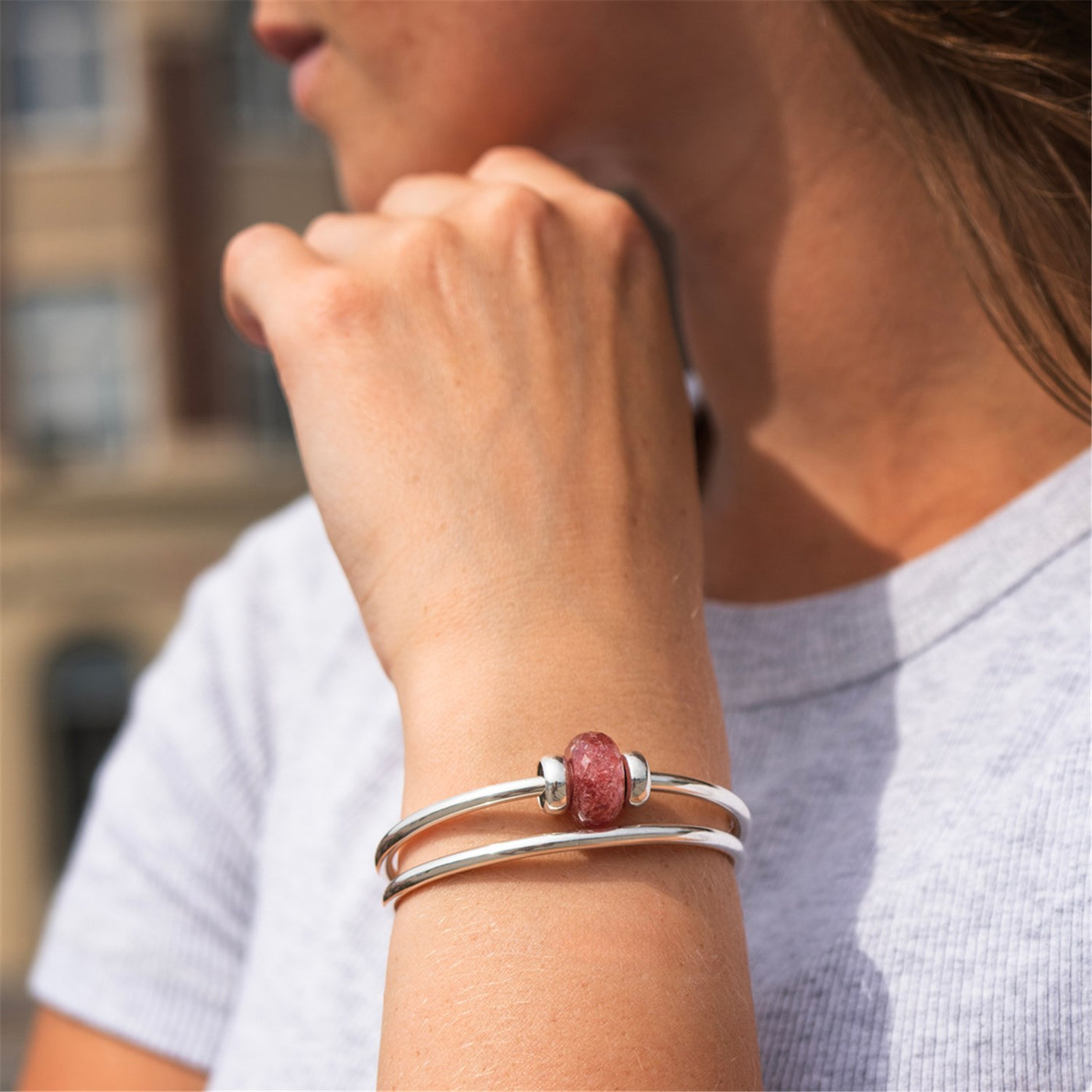 Talisman Cuarț Căpșună Fațetat